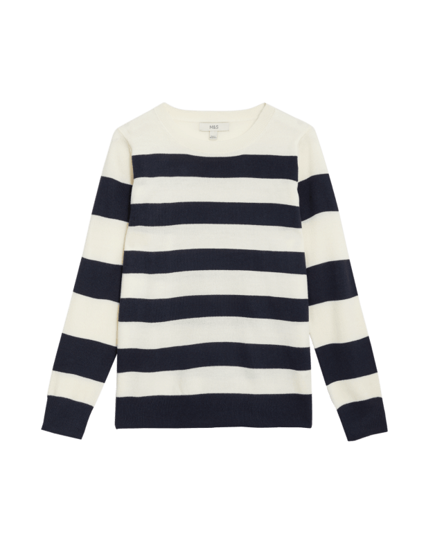 Supersoft Striped Crew Neck Jumper