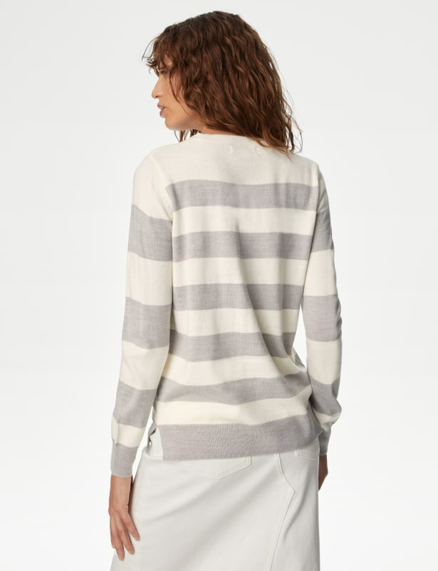 Supersoft Striped Crew Neck Jumper