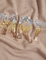 Soft Touch Sequin Slogan Jumper