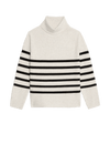 Soft Touch Striped Ribbed Roll Neck Jumper