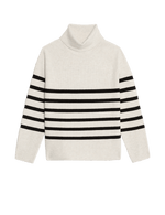 Soft Touch Striped Ribbed Roll Neck Jumper