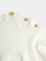 Soft Touch Crew Neck Button Detail Jumper