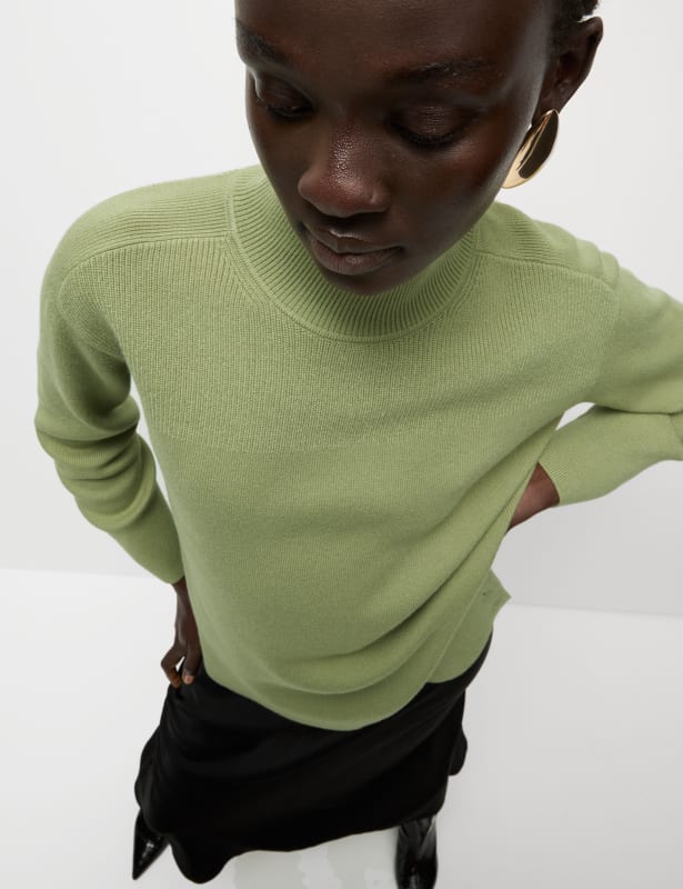 Soft Touch Textured Funnel Neck Jumper