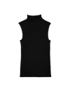 Ribbed Funnel Neck Knitted Vest