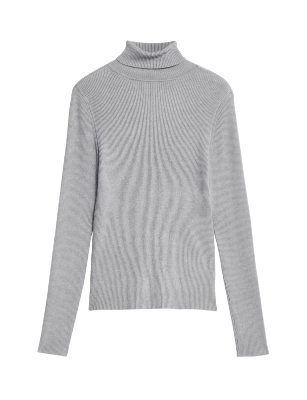 Ribbed Roll Neck Jumper