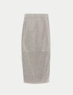 Cotton Rich Textured Knitted Midi Skirt