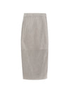 Cotton Rich Textured Knitted Midi Skirt