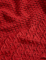 Pointelle Textured V Neck Knitted Vest