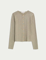 Metallic Crew Neck Slim Fit Cardigan