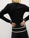 Ribbed Tipped Detail Crew Neck Jumper