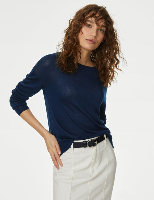 Textured Crew Neck Jumper