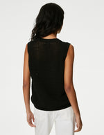 Cotton Rich Pointelle Knitted Vest