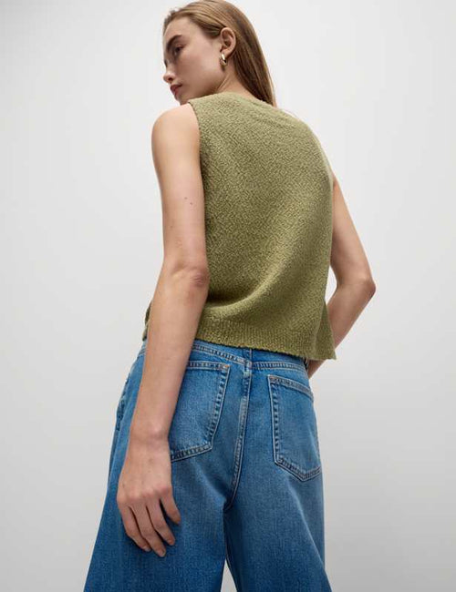 Cotton Rich Textured Knitted Vest