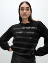 Sequin Stripe Crew Neck Jumper