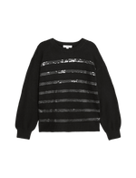 Sequin Stripe Crew Neck Jumper