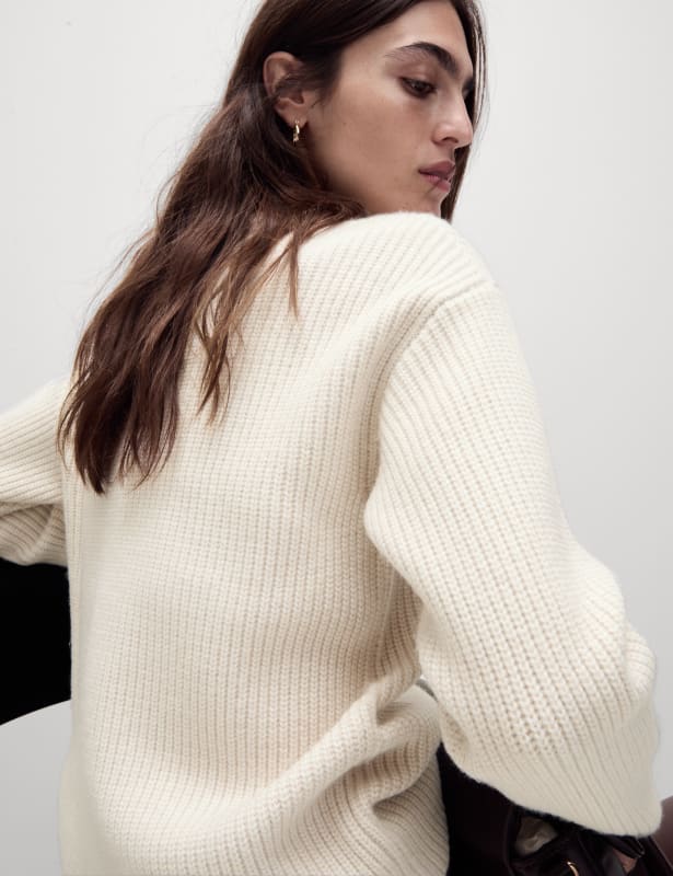 Cloud-Yarn Textured Crew Neck Jumper