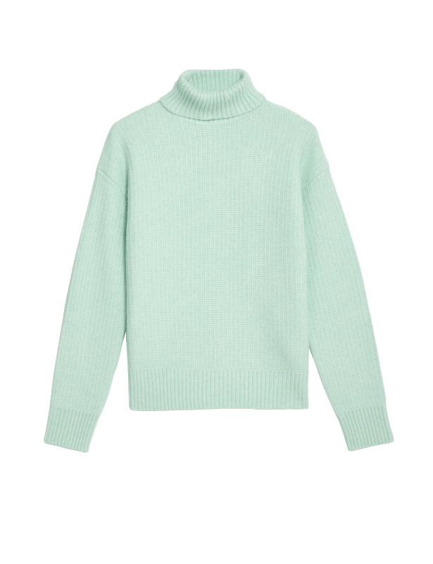 Cloud Yarn Textured Roll Neck Jumper