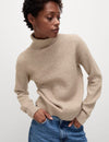 Cloud Yarn Textured Roll Neck Jumper