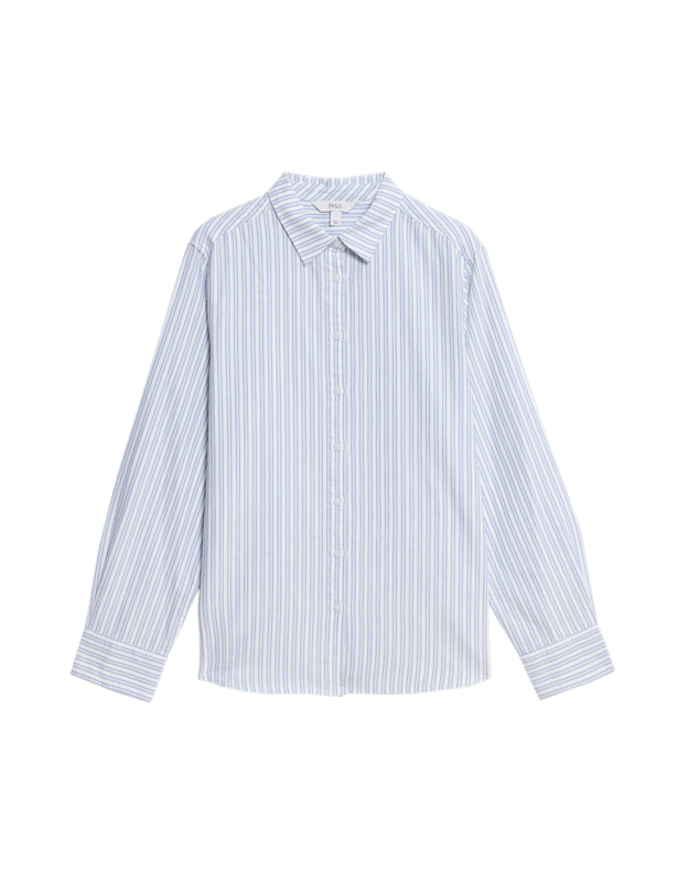 Pure Cotton Striped Collared Shirt