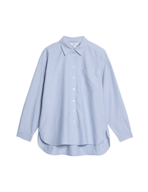 Pure Cotton Collared Oversized Shirt