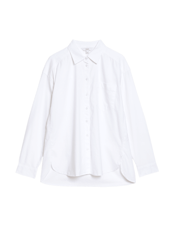 Pure Cotton Collared Oversized Shirt