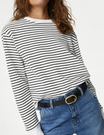 Pure Cotton Striped Crew Neck Sweatshirt