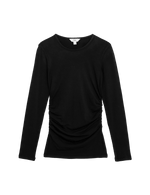 Ruched Side Crew Neck Top