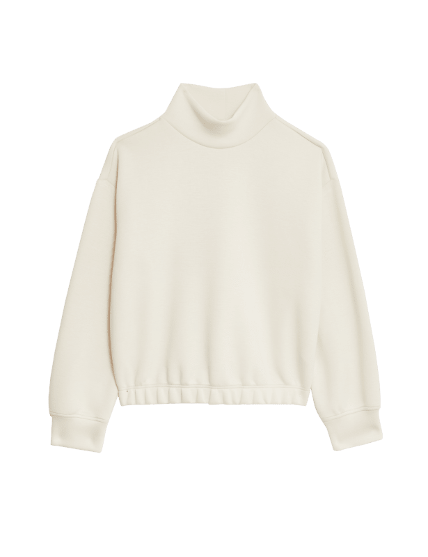 Textured Crop Sweatshirt