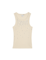 Cotton Rich Embellished Crew Neck Vest Top