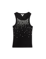 Cotton Rich Embellished Crew Neck Vest Top