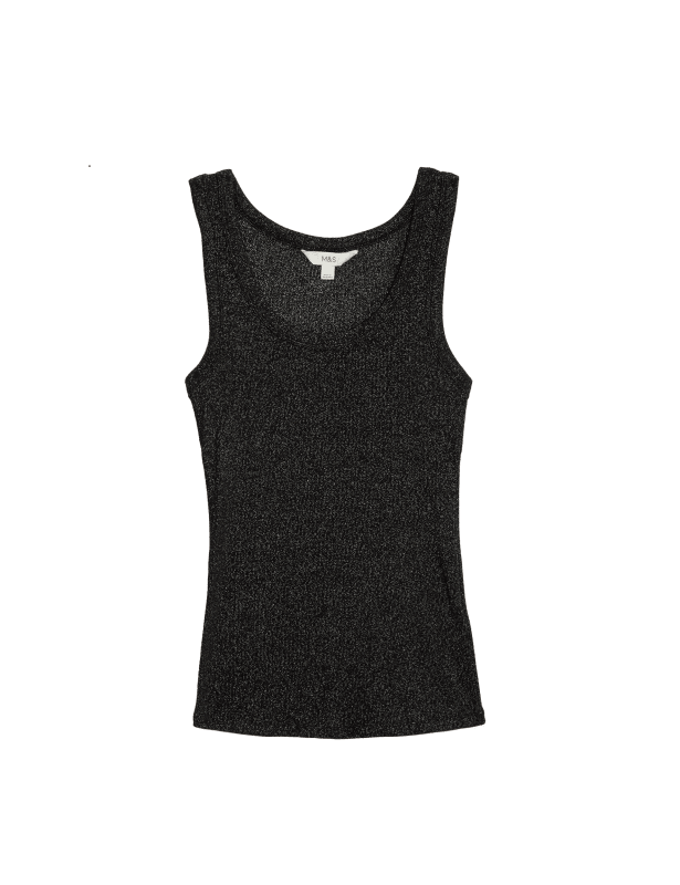 Cotton Rich Sparkly Ribbed Vest