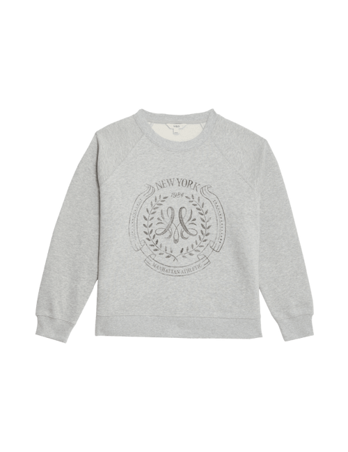 Pure Cotton Slogan Sweatshirt