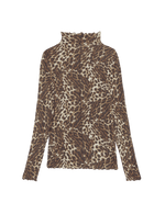 Animal Print Funnel Neck Top