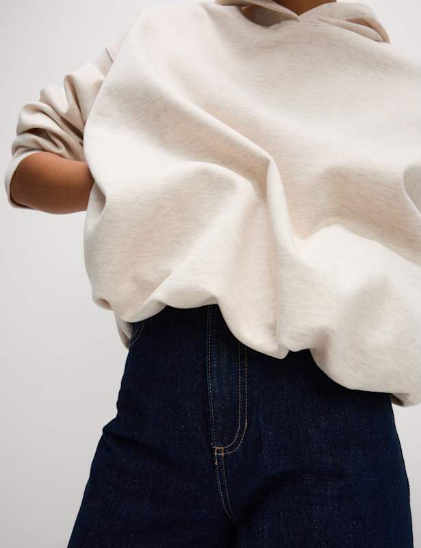 Cotton Rich Bubble Hem Hoodie