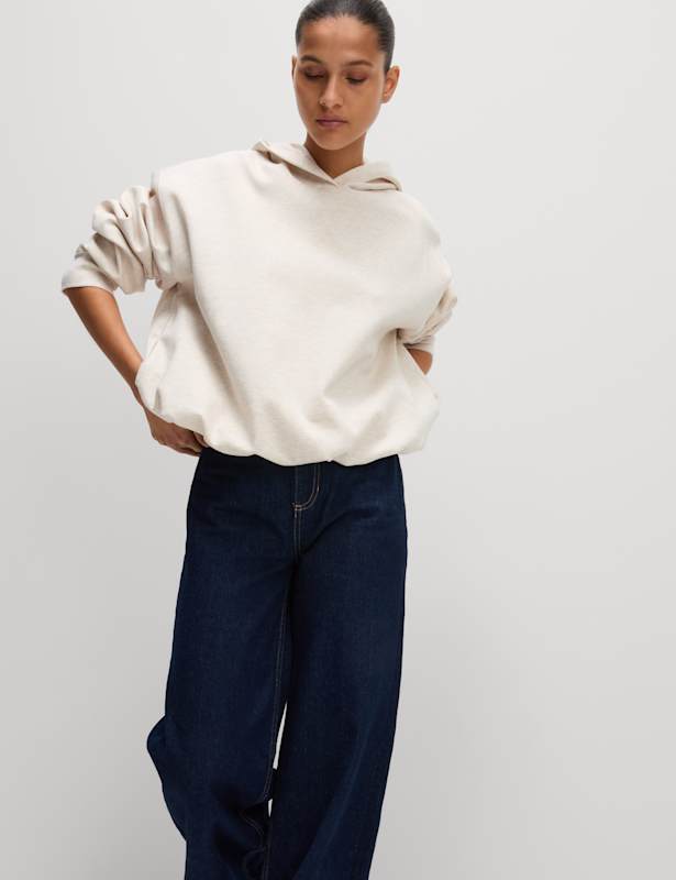 Cotton Rich Bubble Hem Hoodie