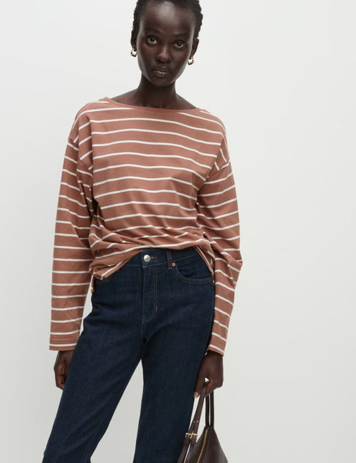 Pure Cotton Oversized Striped Top