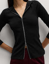 Cotton Rich Slim Fit Ribbed Hoodie