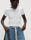 Pure Cotton Ribbed T-Shirt