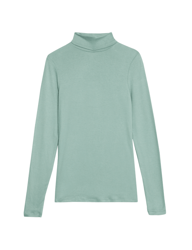 Brushed Funnel Neck Slim Fit Top