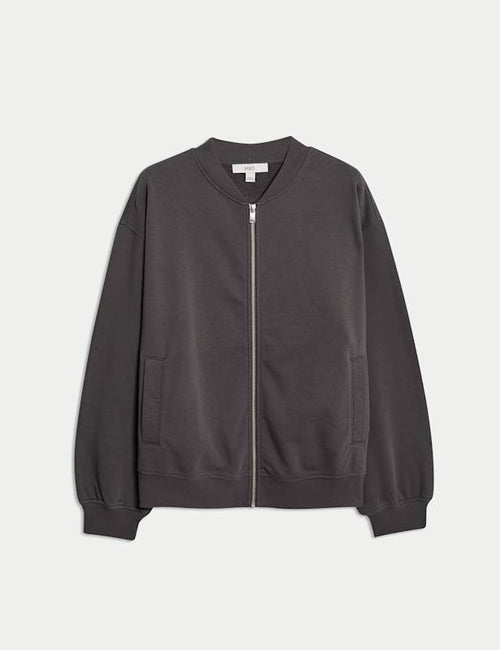 Pure Cotton Zip Through Sweatshirt
