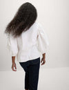 Pure Cotton Puff Sleeve Button Through Blouse