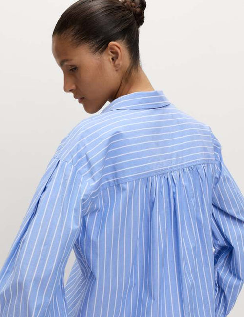 Pure Cotton Striped Boxy Shirt