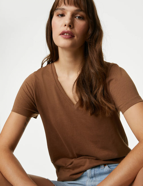 Pure Cotton V-Neck Essential Fit T-Shirt