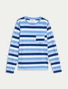 Pure Cotton Striped Pocket T-Shirt