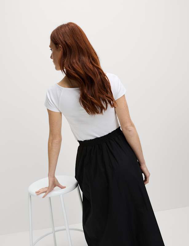 Pure Cotton Slim Fit Off The Shoulder Top