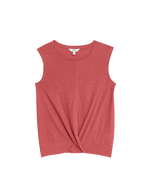 Linen Blend Twist Front Vest