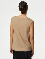 Linen Blend Twist Front Vest