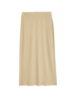 Cotton Blend Ribbed Midi Column Skirt