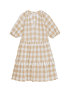 Cotton Rich Checked Mini Tiered Dress