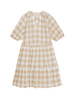 Cotton Rich Checked Mini Tiered Dress